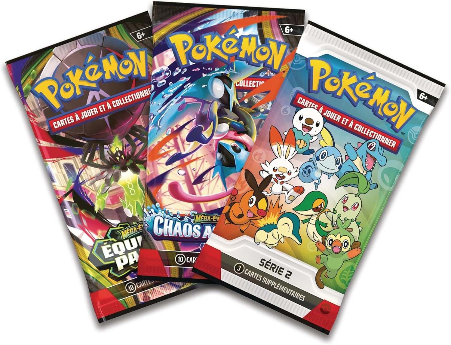 3 boosters Pokémon inclus dans le coffret Premiers Partenaires Série 2