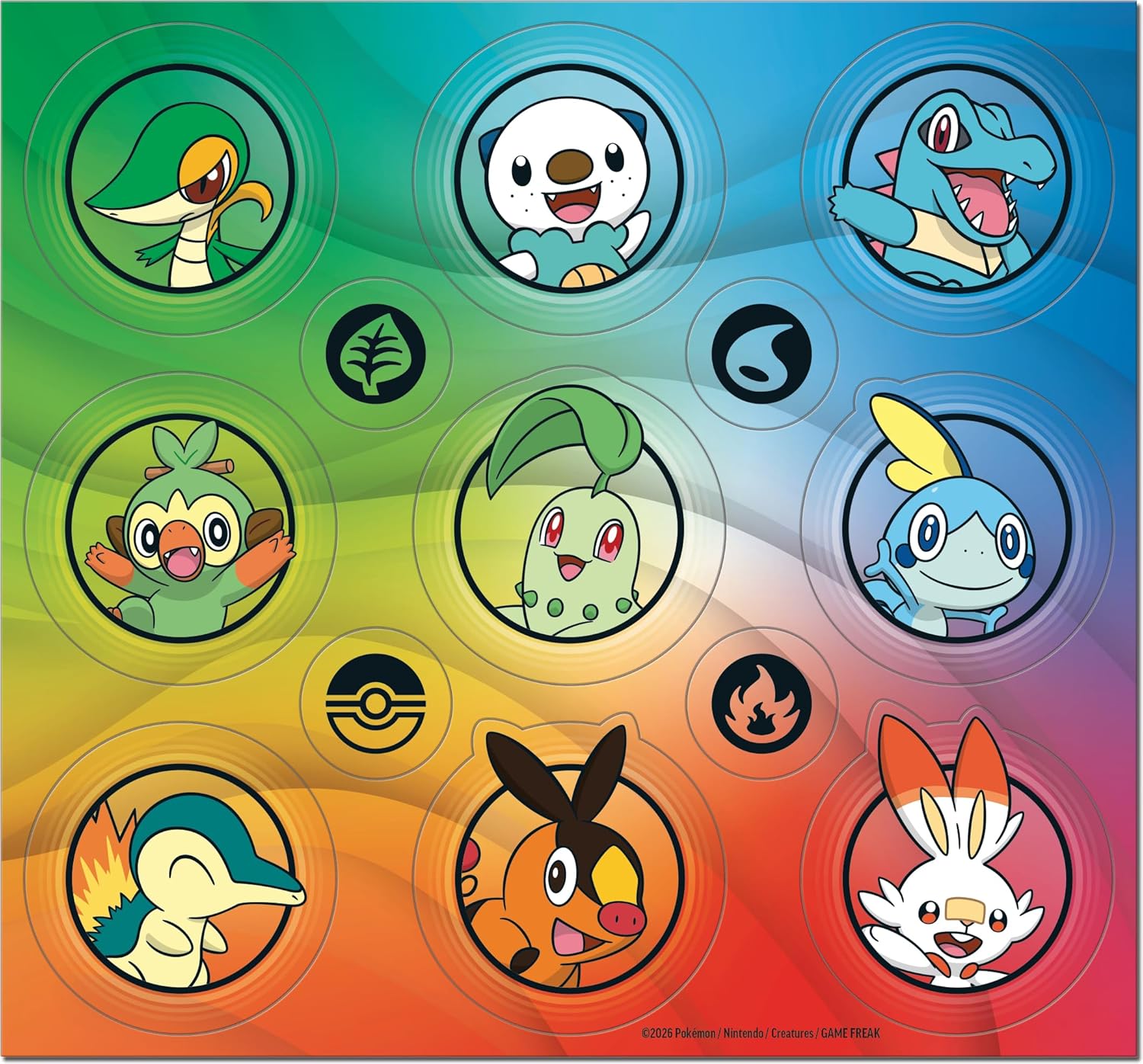 Page de 9 autocollants Premiers Partenaires Pokémon