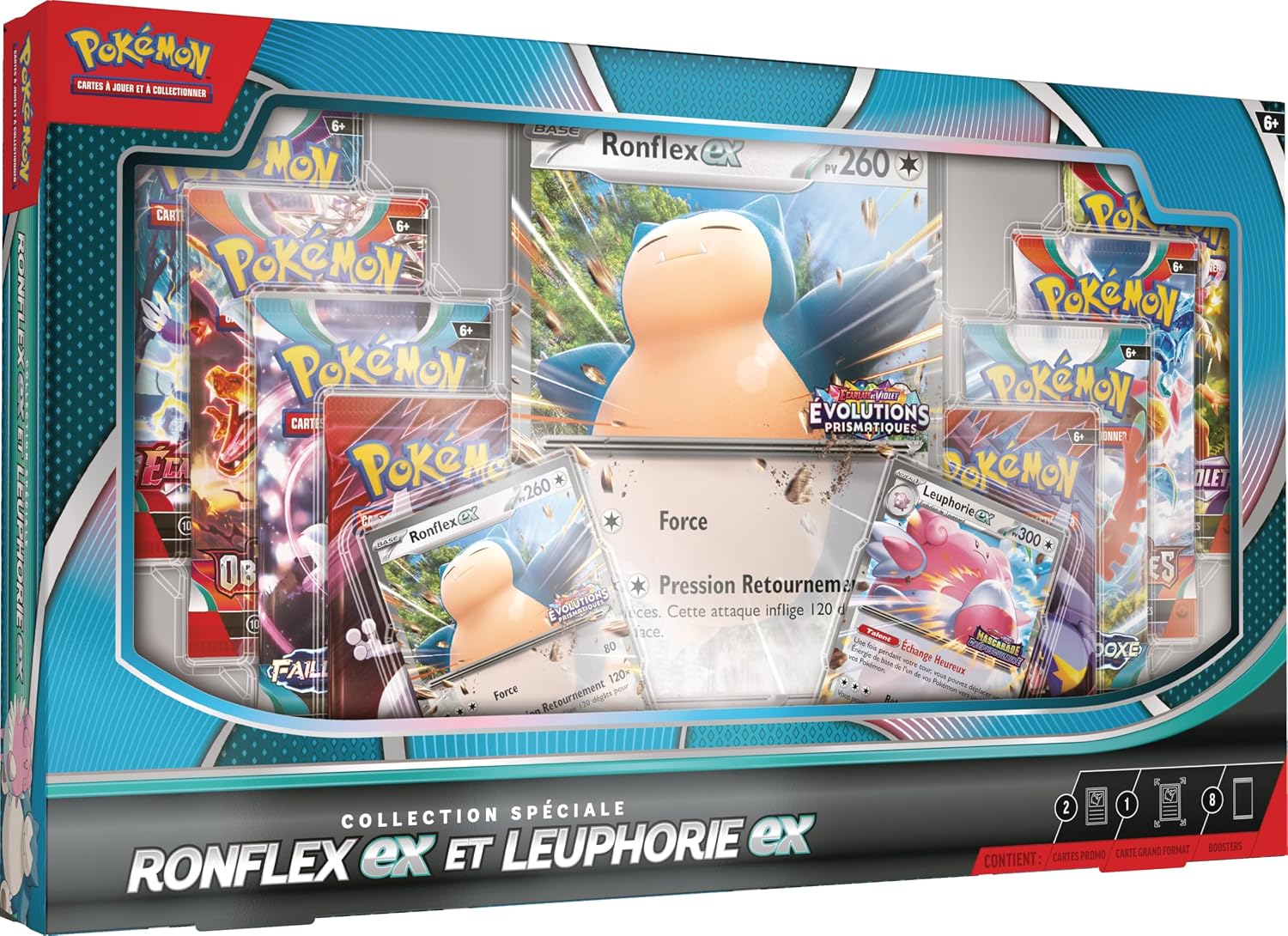 Collection spéciale Pokémon Ronflex-ex & Leuphorie-ex (2 promos + grand format + 8 boosters) – Image 3