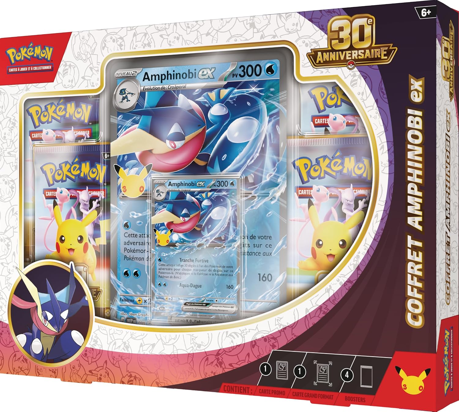 Coffret Pokémon 30ᵉ Anniversaire - Amphinobi-ex (promo brillante + grand format + 4 boosters) – Image 4