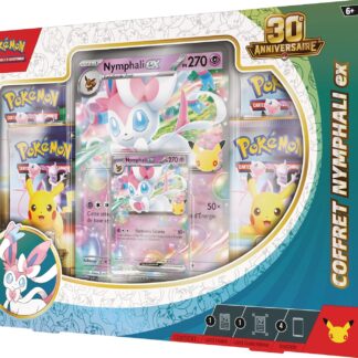 Coffret Pokémon 30ᵉ Anniversaire - Nymphali-ex (promo brillante + grand format + 4 boosters)